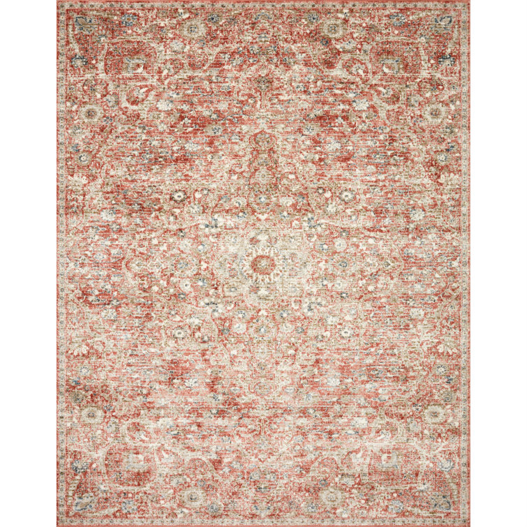 Bungalow Rose Wuest Oriental Ivory/Red Area Rug & Reviews Wayfair